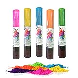 h2i 5 Stück Holi-Powder in 5 gemischten Farben, Farb-Bombe Shooter...