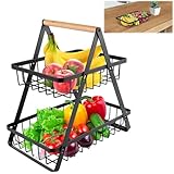 INQUIRLLY Obst Etagere Obstkörbe Obstschale mit 2 Etagen, Moderne...