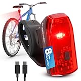 Fischer Basic Fahrrad Rücklicht - LED Fahrradlicht hinten mit Akku - USB-C...