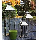 Mojawo Traumhaftes 3er Set Luxus XXL Gartenlaterne Edelstahl Windlicht...