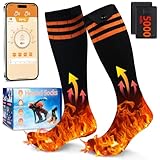 Beheizbare Socken, 5V 5000mAh Wiederaufladbare Heizsocken mit App-Steuerung...