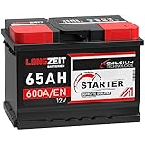 LANGZEIT Autobatterie 12V 65Ah 600A/EN Starterbatterie ersetzt Batterie...