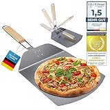 Profi Pizzaschaufel XXL, Aluminium Pizzaschieber Pizzaheber...