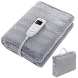 MONZANA® Heizdecke Wärmeunterbett 150x80cm 5 Stufen Timer Coral Fleece...