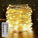 Adoric Lichterkette außen 20m, 200 LED Lichterkette, USB Lichterkette...