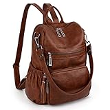 UTO Damen Rucksack PU Washed Leder Modischer Multifunktionsrucksack mit...