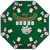 DREAMADE Faltbarer Pokerauflage für 8 Spieler, Pokertisch Spieltisch Matte...