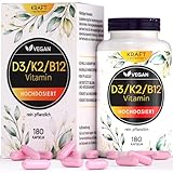 Kraft Nutrition Vitamin D3 K2 Kapseln Hochdosiert und Vitamin B12 - Premium...
