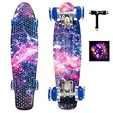 Sumeber Skateboard Kinder Mini Cruiser Skateboard Komplette 22 Zoll mit LED...