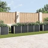 Gecheer Garten-Hochbeet Anthrazit 320 x 80 x 77 cm Verzinkter Stahl,...
