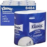 Kleenex Premium Toilettenpapier Rolle 8484, WC-Papier 24 Rollen x 160...