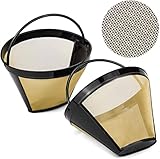 2 Stück Kaffee Dauerfilter 8-12 Tasse Edelstahl Kaffee Filter Mesh Korb...