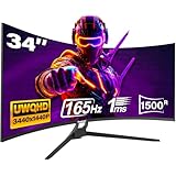Gawfolk Gaming Curved Monitor 34 Zoll 165Hz, 1500R Ultrawide PC Bildschirm...