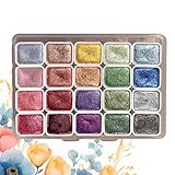 COJJ-20 Farben Meta-llic Aquarellfarben, Glitzer Meta-llic Watercolor...