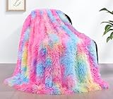 KANKAEU Kuscheldecke Flauschig, 130×160cm Decke mit Regenbogen, Weich &...