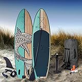 BRAST SUP Board Tribal Ocean Sixties Turtle & Natural | Aufblasbares Stand...