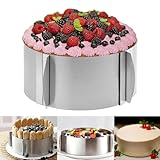 Anicy Tortenring Verstellbar, Edelstahl Tortenring Hoch 8cm, Tortenring mit...