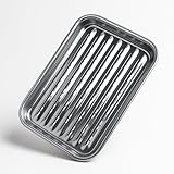 Gardenko Grillschale Edelstahl 35 x 24 cm – Wiederverwendbare Grillpfanne...