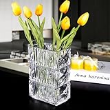 20cm Kristallglas Vase, Verdickte klare Glas Blumenvase, große große...