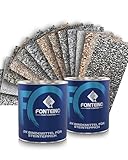 Steinteppich Natursteinteppich Set – 25 kg Marmorkies & 1,5kg 2K...