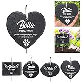 MJARTORIA Personalisiert Tiergrabstein Grabstein Hund Katze Grabplatte...