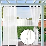 Clothink Outdoor Vorhang Transparent Wetterfest 132x215cm mit Ösen (1...