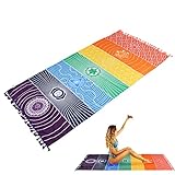 YUMOMO Yummomo indisches Yoga-Handtuch, 100% Baumwolle, Regenbogenfarben,...