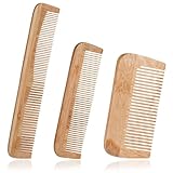Holzkamm Set, 3 Stück Antistatisch Bambus Kamm Set Natürlich Bambus...