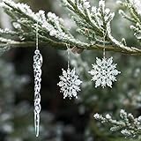 Naler 30-teilig Schneeflocken Eiszapfen Weihnachtsdeko Christbaumschmuck...