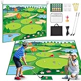 Vatos Golf Abschlagmatte Spiel mit 2 Clubs, 70' x 70' Golf Praxis Matten...