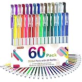 Shuttle Art 60 Stück Gelstifte Set, 30 bunte Gel Stifte mit 30...