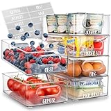 Kühlschrank Organizer 6er Set [mit 16 Aufkleber] Premium Küchen Organizer...