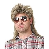 Männer Blonde Vokuhila 80er Mullet Perücke Herren Lang Synthetische Haare...