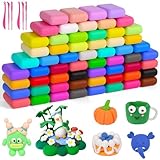AUAUY Modelliermasse-Set, Knete Starter Set, 60 Farben Lufttrocknende...
