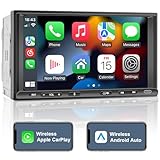 Doppel Din Radio Android mit Wireless CarPlay & Wireless Android Auto,...