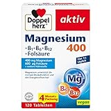 Doppelherz Magnesium 400 + B1 + B6 + B12 + Folsäure - Magnesium...