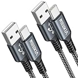 USB C Kabel, [2 Stück 2M] Nylon Fast Charge Schnellladekabel Typ C...