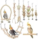 YIXUND Vogelspielzeug für Sittiche, Papageienschaukel, Stehsitzstange,...