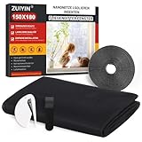 ZUIYIN Fliegengitter Fenster - 150x180cm - Ohne Bohren Insektenschutz...