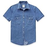 Dubinik®Jeanshemd Herren Kurzarm Jeanshemd Herren Freizeithemd Bügelfrei...