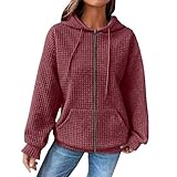 Hoodie Damen Fleece Gefüttert Fleece-Innenfutter Pullover Damens...