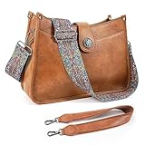 APHISON Umhängetasche Damen Handtasche Mittelgroß braun Crossbody Bag mit...
