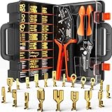 SOMELINE® Crimpzangen Set, 20 Arten [0,25-2,5mm²] Flachsteckhülsen Set...