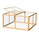 Melko Freilaufgehege 120 x 120 x 59 cm Tiergehege Holz Tierlaufstall mit...