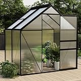 HOMEELIKE Anlehngewaechshaus Anthrazit 2,47 m2 UV-bestaendig und...