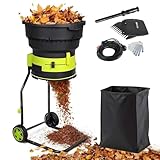 Laubmulcher Aktenvernichter – 2500 W Elektrischer Häcksler mit 8000...