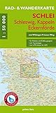 Rad- und Wanderkarte Schlei - Schleswig, Kappeln, Eckernförde: Maßstab...