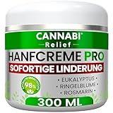 HANF CREME RELIEF PRO | Hochdosiertes Hanf Gel | Massage Gel mit Kühlende...