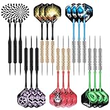 CyeeLife Dartpfeile mit Metallspitze,18 Stück Profi Steeldarts,Steel Darts...