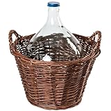 MIKONI Weinballon mit WEIDENKORB, Kunststoffkorb, Glasballon, Gäreimer,...